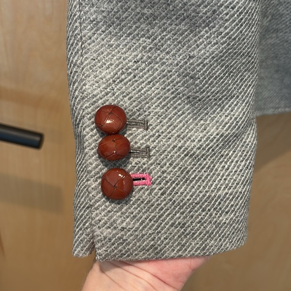 Banana Republic Women’s Blazer Wool Elbow Patch Grey Size 2 - Picture 3 of 6